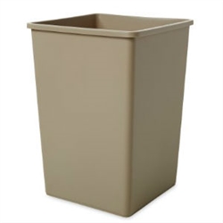 Rubbermaid Commercial Untouchable 35 Gallon Square Container, Beige