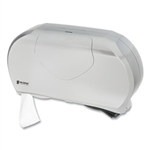 San Jamar Twin 9" Jumbo Bath Tissue Dispenser, Faux Stainless Steel