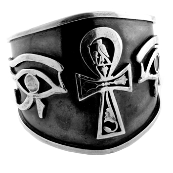 Ankh & Eye of Horus Bangle - Large