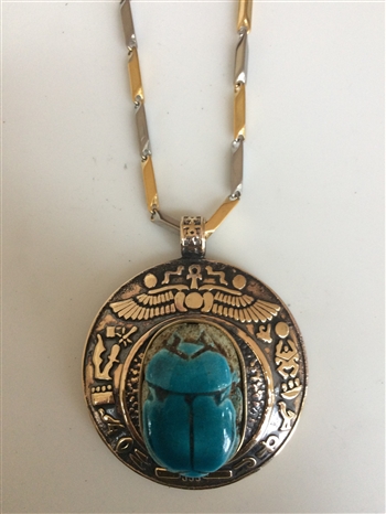 Scarab with Stainless Steel Chain