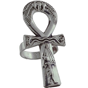 Egyptian Jewelry Silver Akhenaten Ankh Ring