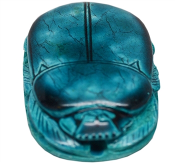 Glazed Stone Scarab (Large, Turquoise)