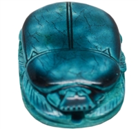 Glazed Stone Scarab (Medium, Turquoise)