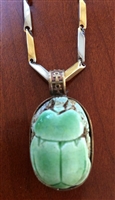 Scarab Stone with Stainless Steel Necklace