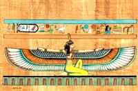 Egyptian Hand-Made Papyrus Painting - Winged Isis