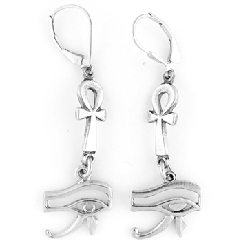 Eye of Horus & Ankh Earrings