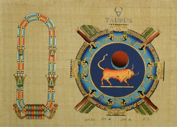 Taurus Personalized Zodiac Papyrus