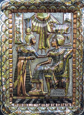 King Tut & Nefertari Copper Plate 18x13