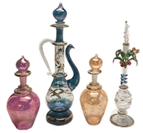Egyptian Empty Perfume Blown Glas Bottles Set Of 4 Spring Collection