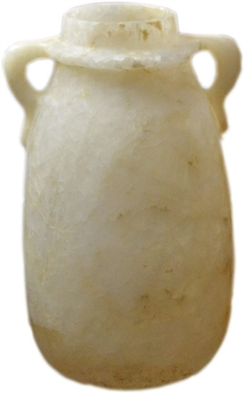 New Exptional Museum Replica Handcrafted Alabaster Vase By Kemet Art