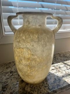 Museum Replica Beautiful Egyptian Hand Carved Alabaster Vase ( 13 x 10 inches)