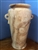 Egyptian Museum Replica Hand Carved Alabaster Vase 13 x 8 inches