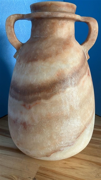 Museum Replica Beautiful Egyptian Hand Carved Alabaster Vase