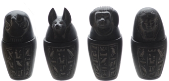 Minature Canopic Jar Set with Box