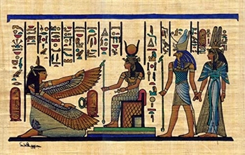 Isis and Nefertari Standing Large Papyrus