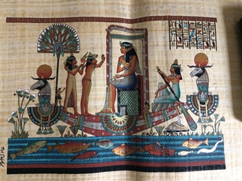 Isis Journy in the Nile Large Papyrus