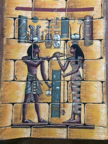 Isis & Maat 3-dimensional papyrus (30x 40 cm)