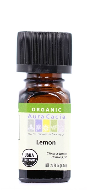 Aura Cacia organic essential oil lemon 0.25 fl. oz - Crystal-Lattice Funky Market