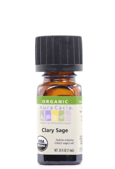 Aura Cacia Organoc essential oil of clary sage, .25 fl. oz, 7.4 ml