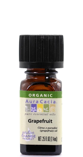 Aura Cacia organic essential oil of grapefruit, .25 fl. oz, 7.4 ml