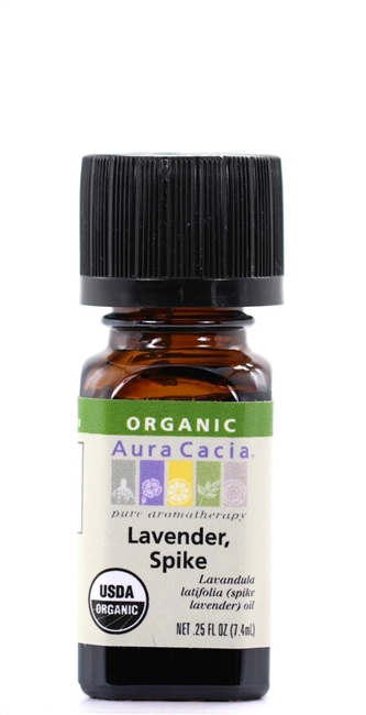 Aura Cacia organic essential oil of lavender spike, .25 fl. oz, 7.4 ml