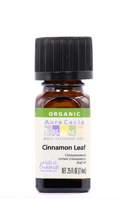 Aura Cacia organic essential oil cinnamon leaf, 0.25 fl. oz
