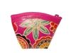 Genuine leather zip-style coin purse.  Multi color floral motif.