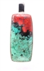 cuprite cabochon oblong shaped pendant red black and green colors in .925 sterling silver 1-3/4"