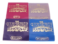 Incense Match matchbook incense 4-pack in the scents of Potpourri, Jasmine, Spice, Goddess of Egypt. each matchstick is a tiny stick of incense