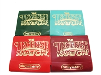 Incense Match matchbook incense 4-pack in the scents of Strawberry, Hollyberry Bayberry, Rain