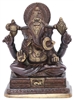 Ganesha statue, antiqued brass 6"
