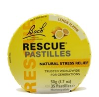Bach Rescue Pastilles, lemon, 35 count in round tin.
