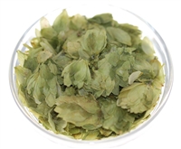 Organic hops flowers. Sold in stand-up resealable pouch with window.