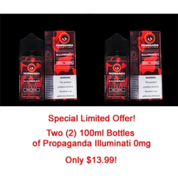 Two 100ml Bottles of Propaganda Illuminati E Liquid - Hand Made in the USA!