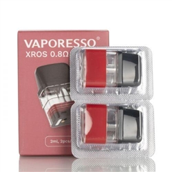 Two Vaporesso XROS Replacement Pod Cartridges .8 Ohm