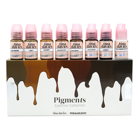 Tina Davies I â¤ï¸ Ink Complete Set â€“ full collection of professional eyebrow tattoo pigments for permanent makeup artists, featuring shades for all skin tones