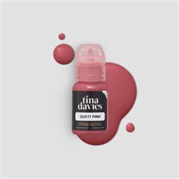 Tina Davies Dusty Pink pigment bottle â€“ muted soft pink lip tattoo pigment for natural, long-lasting permanent makeup results