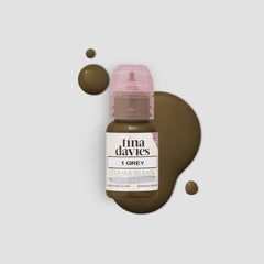 Tina Davies Grey pigment bottle â€“ cool-toned eyebrow tattoo pigment for soft, smoky permanent makeup results