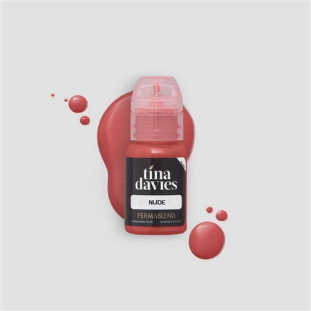 Tina Davies Nude pigment bottle â€“ light neutral nude lip tattoo pigment for natural, long-lasting permanent makeup results