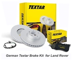 LR3 Front Brake Rotors Pads Sensor Textar Kit