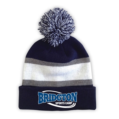 BRIDGTON STRIPED BEANIE WITH POM