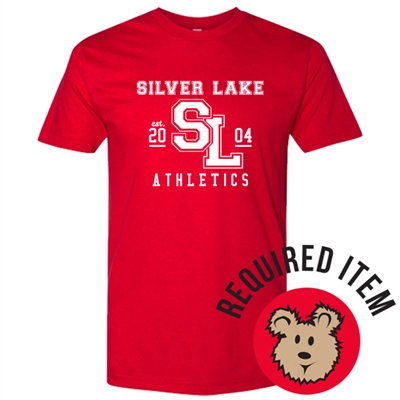 SILVER LAKE RED ATHLETIC LOGO TEE