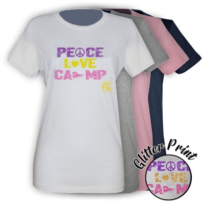 FROGBRIDGE PEACE, LOVE, CAMP GIRLS FITTED TEE 