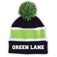 GREEN LANE STRIPED BEANIE WITH POM