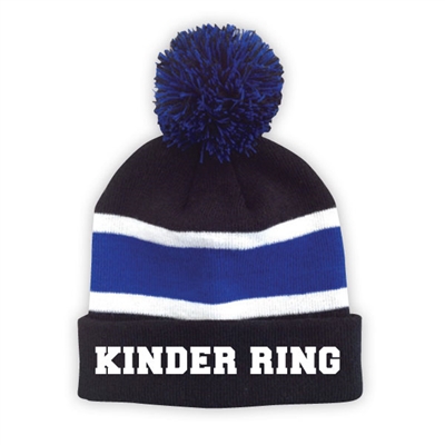 KINDER RING STRIPED BEANIE WITH POM