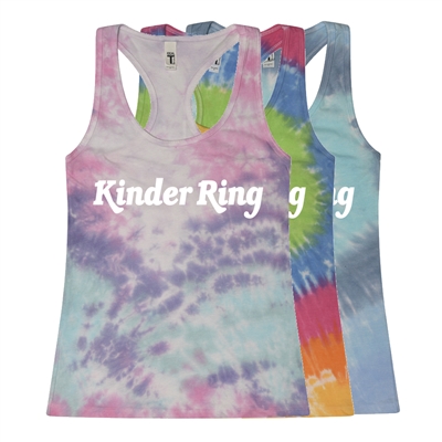 KINDER RING TIE-DYE LADIES RACERBACK TANK