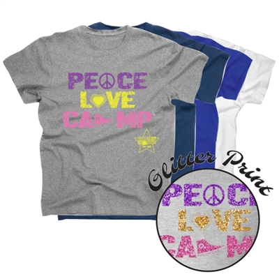 LIBERTY LAKE PEACE, LOVE, CAMP COTTON TEE 