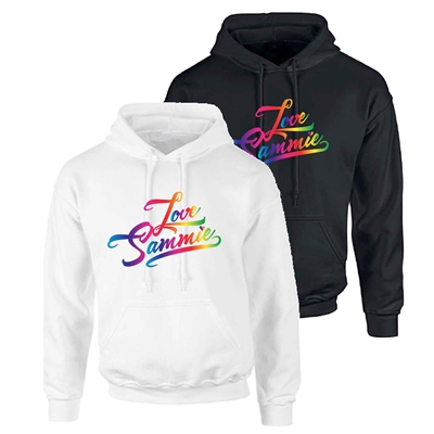 LOVE, SAMMIE RAINBOW LOGO HOODED SWEATSHIRT