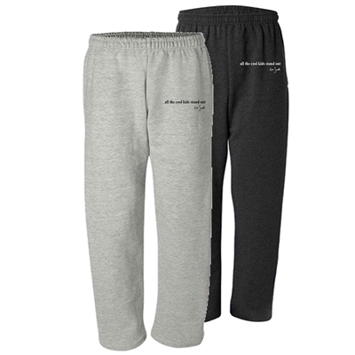 LOVE, SAMMIE OPEN BOTTOM SWEATPANTS WITH POCKETS