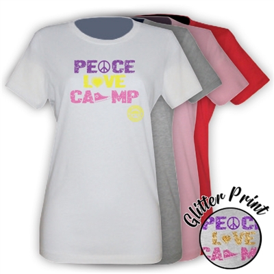 LAURELWOOD PEACE, LOVE, CAMP GIRLS FITTED TEE